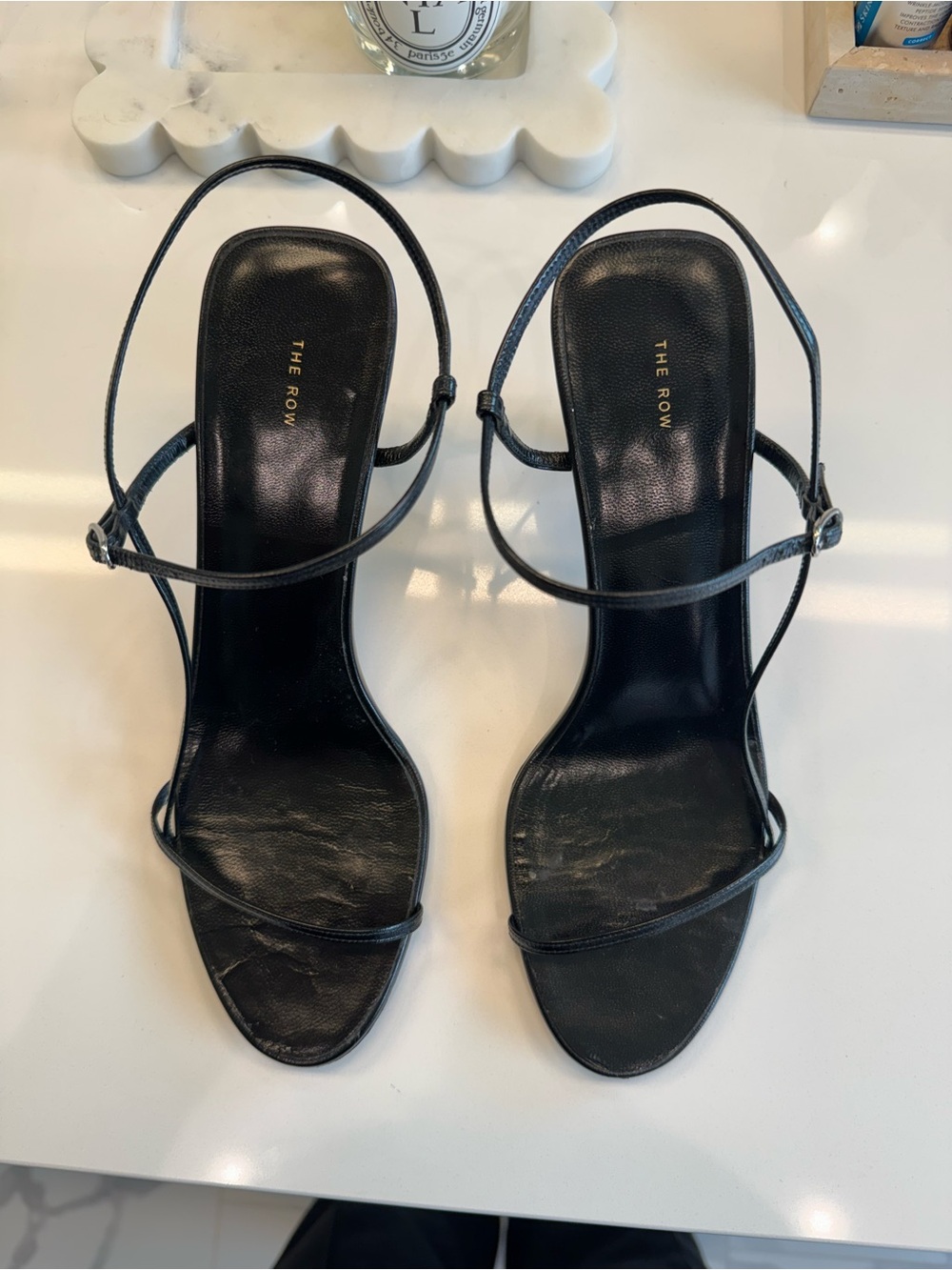 The Row bare sandals in black